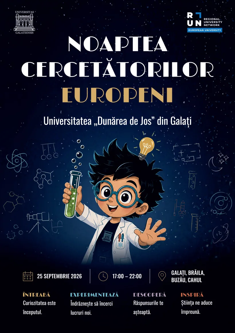 Sub egida alianței europene RUN-EU, UDJG organizează simultan în 4 orașe Noaptea Cercetătorilor Europeni 2026