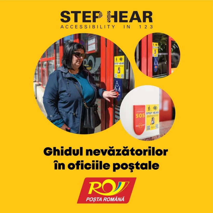 Oficiul Poștal 1 din Galați, printre cele 47 de unități din țară care oferă persoanelor cu deficiențe de vedere serviciul STEP HEAR