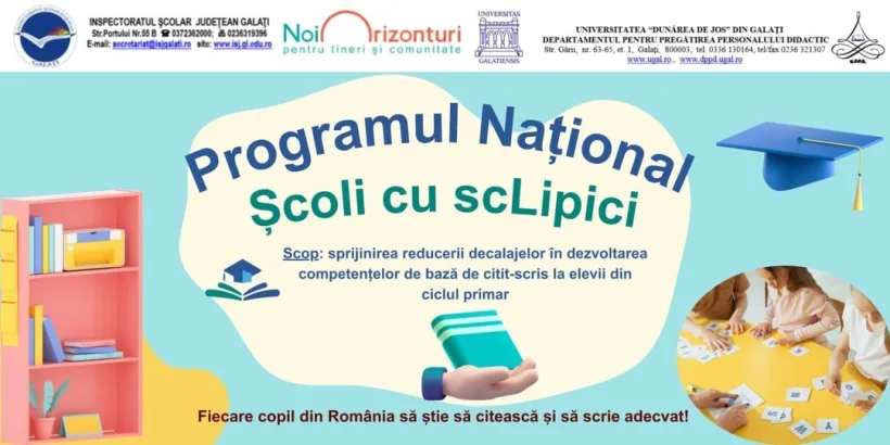 Începe (și) la Galați Programul Național „Școli cu scLipici"