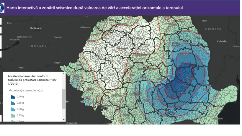 De astăzi, România va avea prima hartă interactivă cu localităţile vizate de riscul seismic