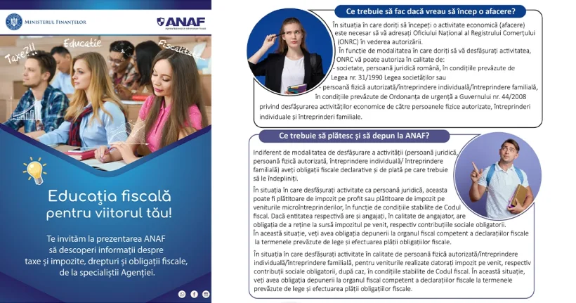 Parcursul de la idee la afacere - sesiune de informare fiscală pentru studenți, la FEAA Galați