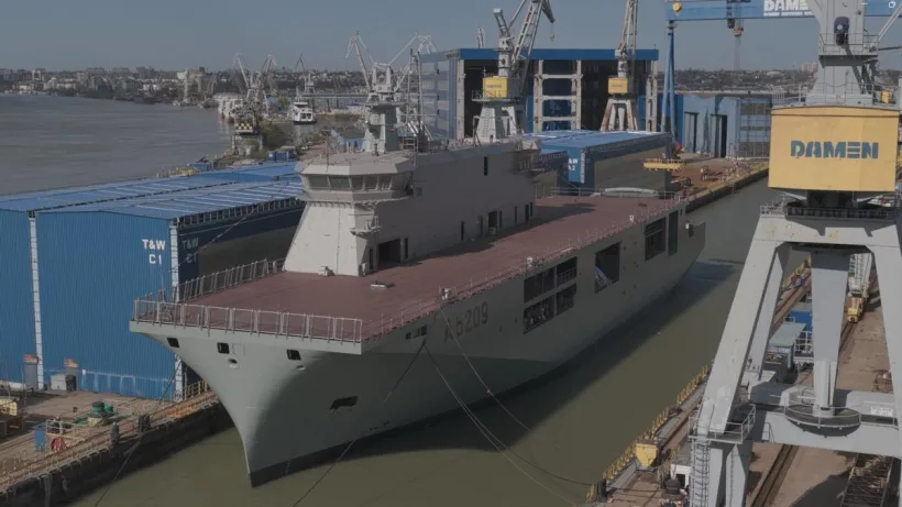 Primul portavion pentru drone din Europa a fost construit la Șantierul Naval Damen Galați
