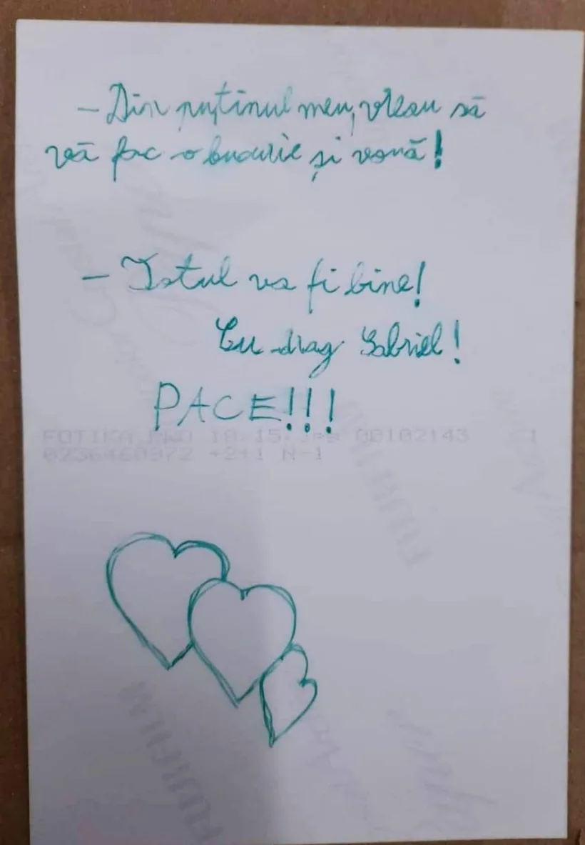 Președintele Consiliului Județean Galați, Costel Fotea, a publicat mesajul emoționant al unui copil pentru refugiații ucraineni
