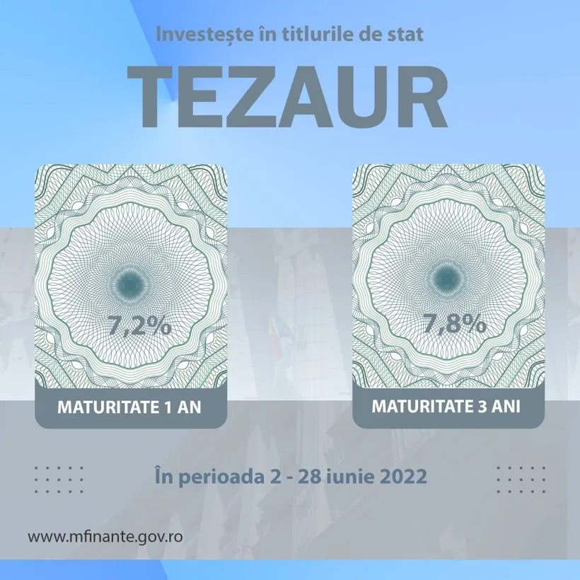 Titluri de stat Tezaur la dobânzi de până la 7,8%