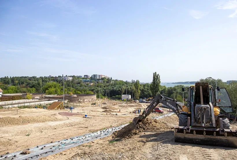 Stadiul lucrărilor la parcul de aventură de lângă plaja Dunărea Galați