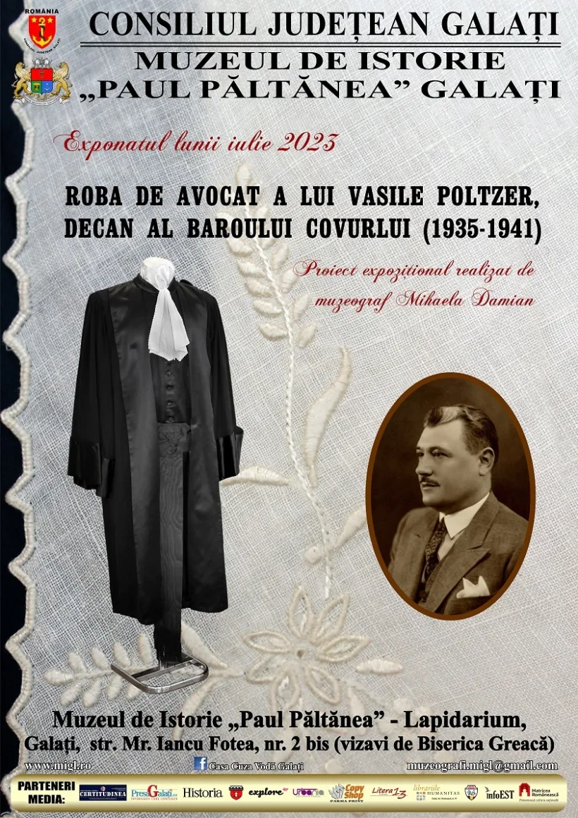 Roba de avocat a fostului decan al Baroului Covurlui, exponatul lunii iulie la Muzeul de Istorie Galați