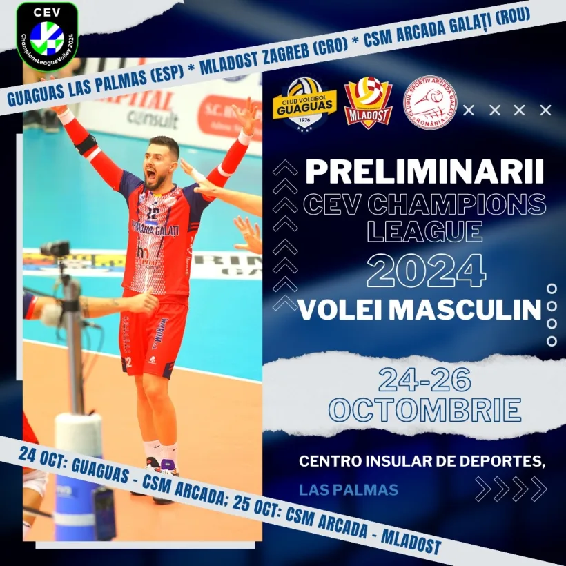 Campioana României, CSM Arcada are traseu complicat în CEV Champions League