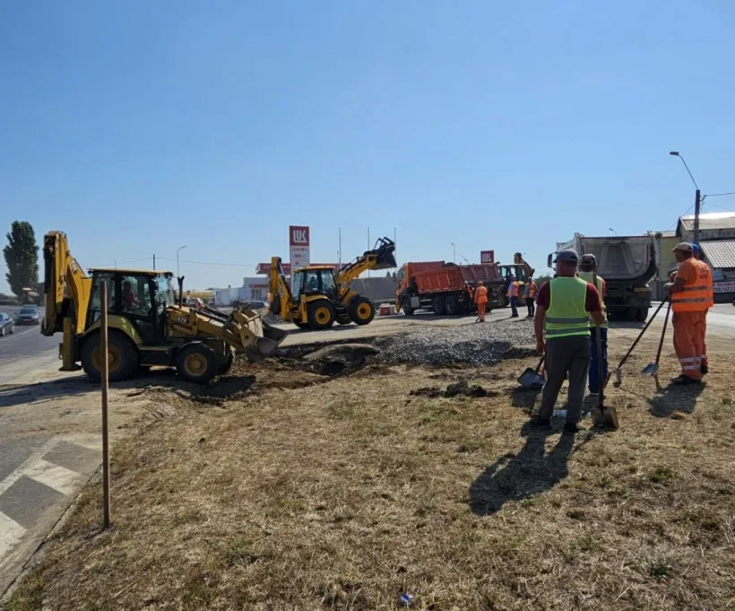 Sens giratoriu nou la intrarea în Tecuci
